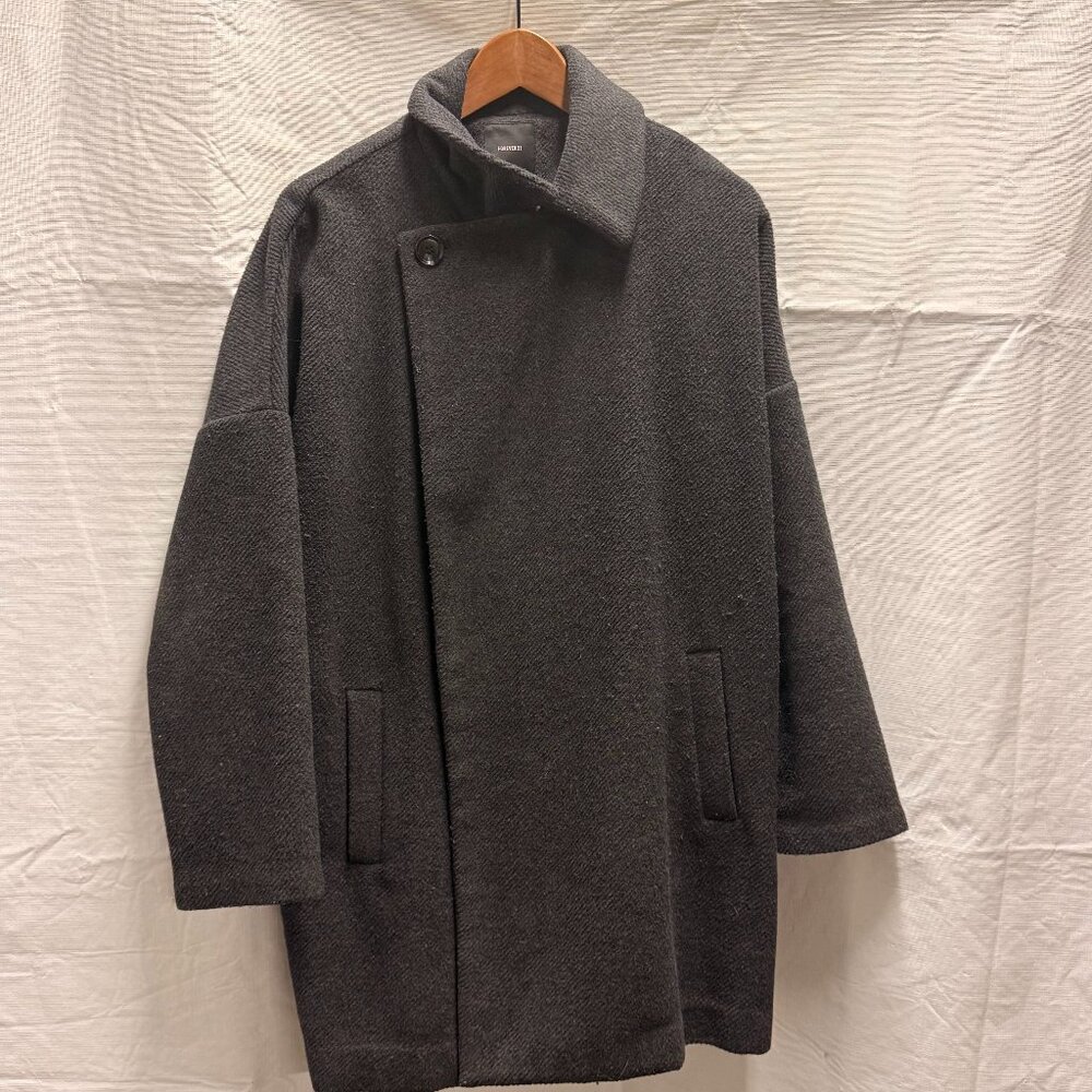 Forever 21 Oversized Cocoon Coat Charcoal Gray Size Medium